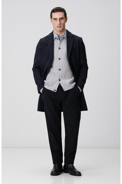 Network Lacivert Kadife Fitilli Jogger Pantolon