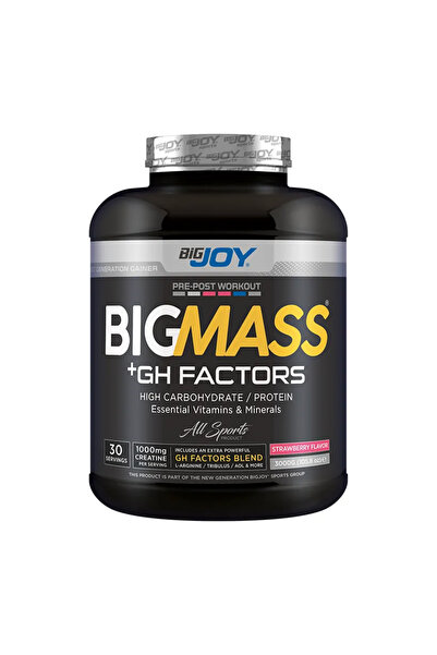 Bigjoy BIGMASS Gainer GH FACTORS Çilek Aromalı 3000g
