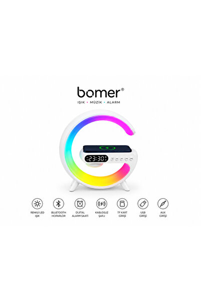 BOMER MagSafe Uyumlu Hoparlör Bluetooth G Speaker Müzik Çalar Alarm Özellikli