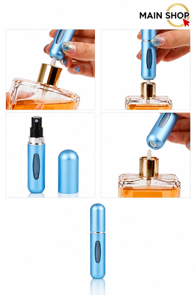 MAİN SHOP Doldurulabilir Mini Parfüm Şişesi 5 Ml - Cep Parfüm Şişesi Mavi Ren...