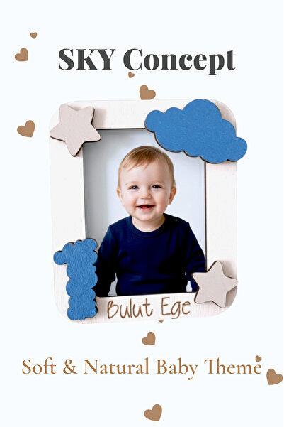 aze kids 1 Yaş Kişiye Özel Bulut Yıldız Temalı Magnet İsimli Bebek Doğum Günü...