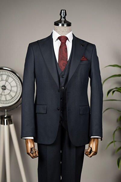 terzi ayhan Exclusive Vest Suit Navy Blue