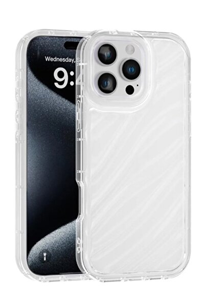 Vissona iPhone 16 Pro Uyumlu Telefon Kılıfı Kamera Çıkıntılı Kabartmalı Parla...