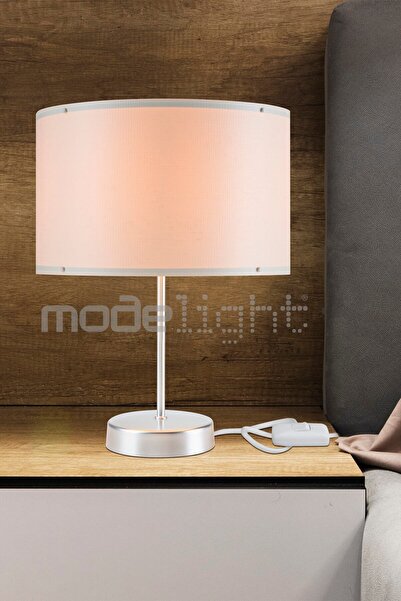 Modelight Arel Abajur Krom Ayak Krem Şapka Salon-oturma Odası-çocuk Odası-yat...