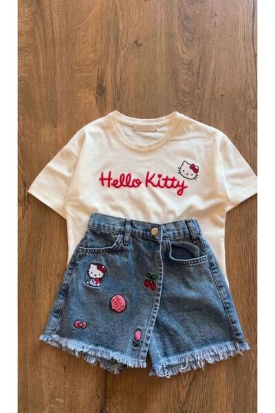 Kidmark Çocuk Modası Kız Çocuk Bebe Yaka Taşlı Şort Tulum