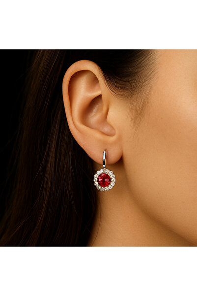 Takara Cercei argint rodiat Dutchess Red