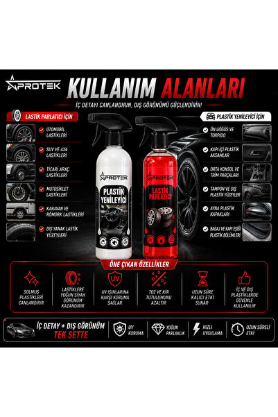 PROTEK Plastik Yenileyici + Lastik Parlatıcı
