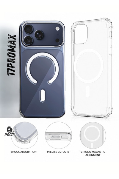 PSGT iPhone 17 Pro Max Magsafe Kılıf Wireless Kablosuz Şarj Destekli