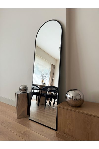EFFE YAPI DEKOR 180*60 Cm Siyah Metal Çerçeveli Ayaklı Boy Aynası