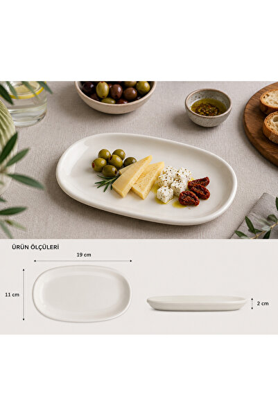 Bonnami Bonna Gourmet Premium Porselen Oval Kayık Tabak 19 cm - Şık Modern Ka...