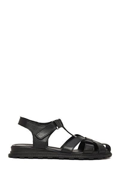 Derimod Women's Black Strappy Leather Sandals 26Sfd351018