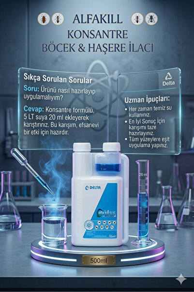 Delta Market Alfakill 15 Sc 500 ml Konsantre Haşere Ilacı - Pire, Kene, Akrep...
