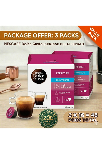NESCAFÉ DOLCE GUSTO عرض توفير نسكافيه دولتشي غوستو إسبريسو ديكافيناتو (3 عبو...