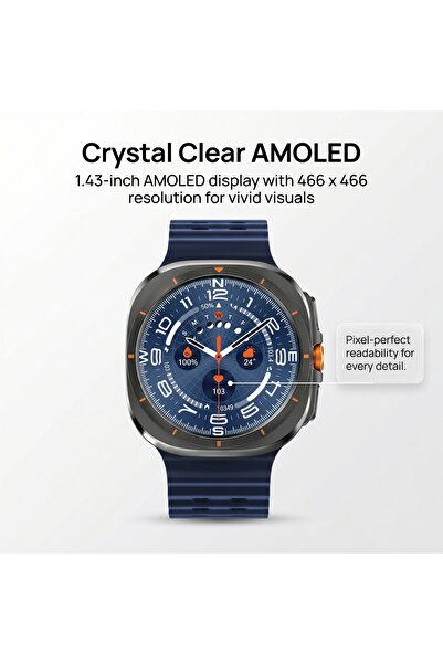 porodo Amoled 1.43" Smart Watch Black Dial with 34mm Orange Ocean Band (Blue)