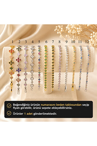 zefrimo Renkli Yonca Figürlü Taşlı Kadın Çelik Bileklik Şans Yoncası Tasarım ...