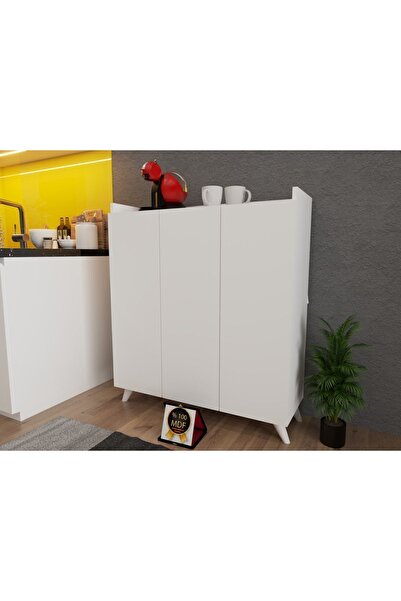 KONAK EV EŞYALARI Molto 1.kalite %100 Mdf Çok Amaçlı Dolap Banyo Dolabı Mutfak Dolabı Ayakkabılık 3 Kapaklı Dolap