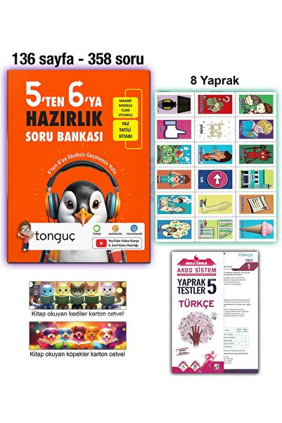 Tonguç Yayınları 5'ten 6'ya Yaz Tatili 2026 Hazırlık Kitabı Ingilizce Kartlar...