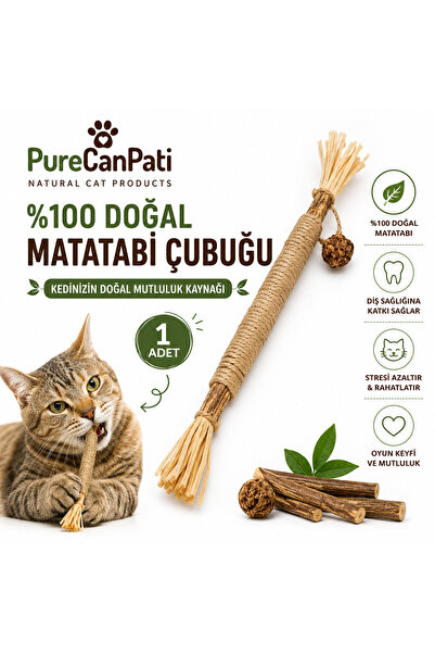 PureCanpati Matatabi Çubuğu (Mısır Kabuğu,hasır Ip,matatabi Meyveli) 1 Adet