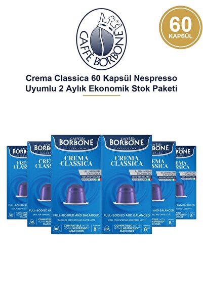 Caffe Borbone Caffè Borbone Crema Classica 60 Kapsül Nespresso Uyumlu 2 Aylık...