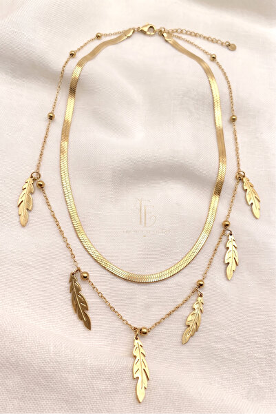 The House Of F&F 316L Paslanmaz Çelik Kararmaz Gold İtalyan Ezme ve Kuş Tüyü ...