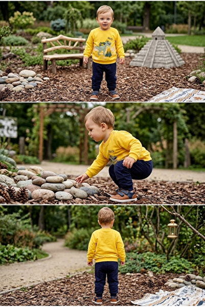 meyastore Boy's dinosaur print outfit set