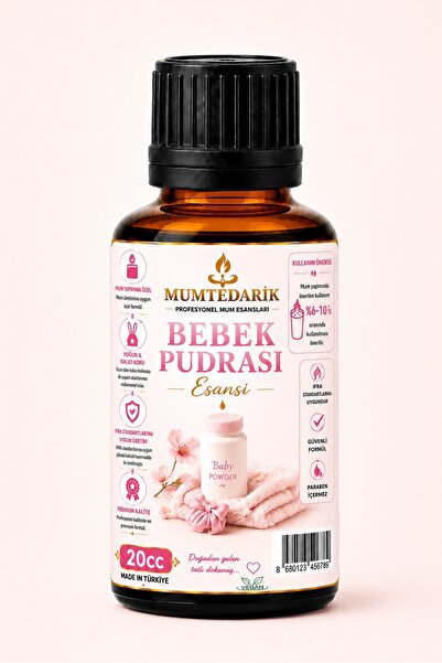 MUMTEDARİK Bebek Pudrası Kokulu Premium Mum Esansı 20 ml
