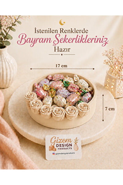 Gizem Design Products Gül Detaylı Kase - Şekerlik - Çikolatalık