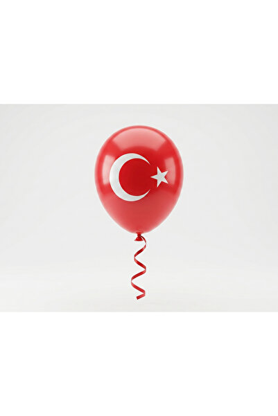 Marlon Balon Red and White Moon and Star Printed Balloons (Pack of 25) - Elev...