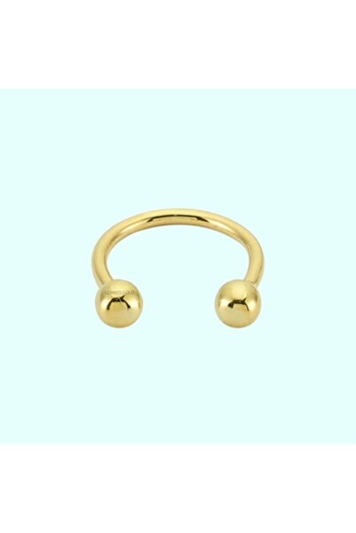 Sembol Gold Altın Yarım Halka Kulak Piercing 14 Ayar Sade Top