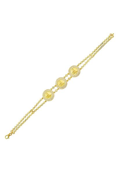 Sembol Gold Tugralı Bileklik Sarı Altın 14K Yuvarlak