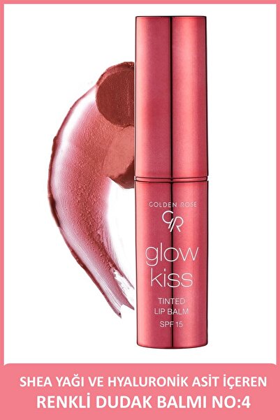 Golden Rose Glow Kiss Tinted Lip Balm SPF15 Shea & Hyaluronik Asitli Renkli D...