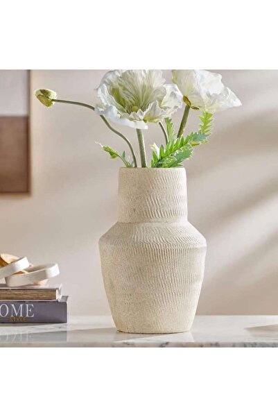 PAN HOME Stan Ceramic Vase 21.5x21.5x32.5cm - Beige