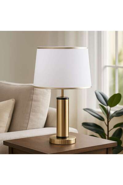PAN HOME مصباح طاولة تمارا E27 33x57 سم - نحاسي