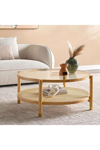 PAN HOME Mirari Coffee Table Wood Round - Natural