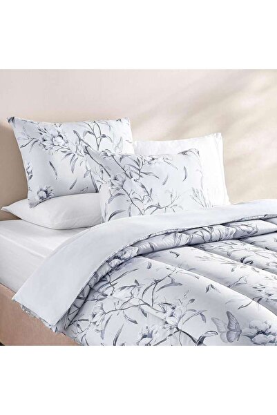 PAN HOME Foliage 3-piece Queen Comforter Set 200x240cm - Grey