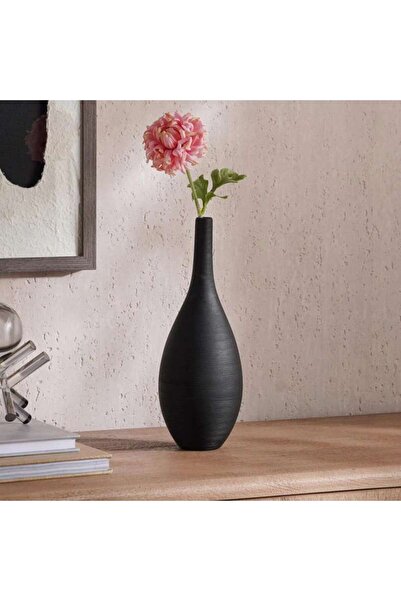 PAN HOME Olivia Terracotta Vase 11.5x11.5x32cm - Black