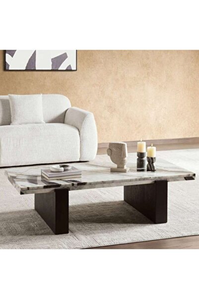 PAN HOME Larvish Coffee Table Marble - Black & White