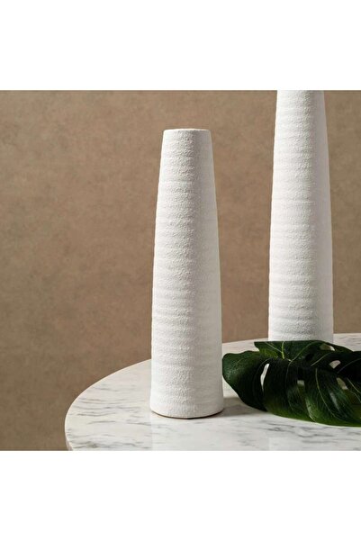 PAN HOME Dorothy Stoneware Vase 10x10x39cm- White