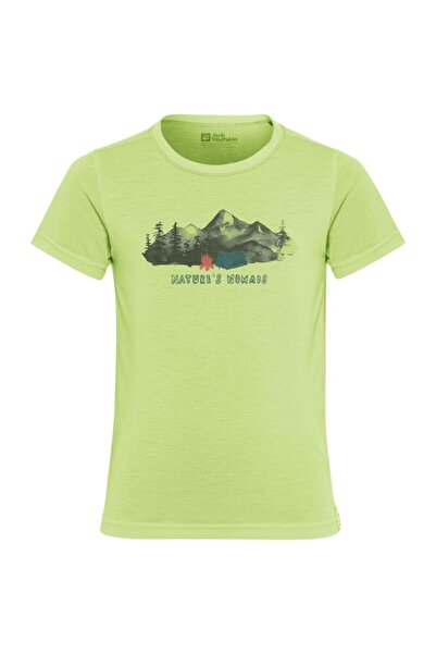 Jack Wolfskin Tricou pentru copii cu grafică de drumeție SS 2025-Lime-140