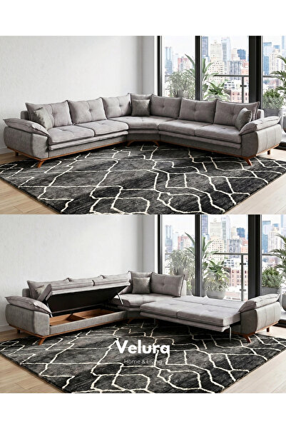 Velura Home & Living Azir Yataklı & Bazalı Köşe Koltuk Takımı