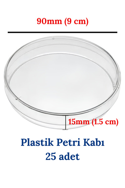 Mr. Crowley Petri Kabı 25 adet Plastik (Boyut 90x15 mm) Laboratuvar Uygun