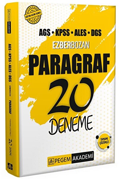 Pegem Akademi Yayıncılık Pegem 2026 KPSS MEB-AGS ALES DGS Paragraf Ezberbozan...