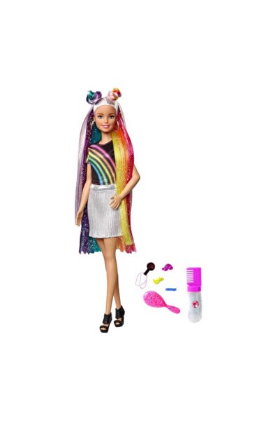 Barbie Gökkuşağı Renkli Saçlı Bebek