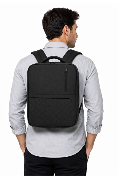 başkent çanta Laptop Backpack Quilted Detail Waterproof with USB Attachment a...
