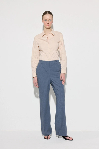 Gusto Pantaloni clasici din material textil Pipe Leg - Bleumarin