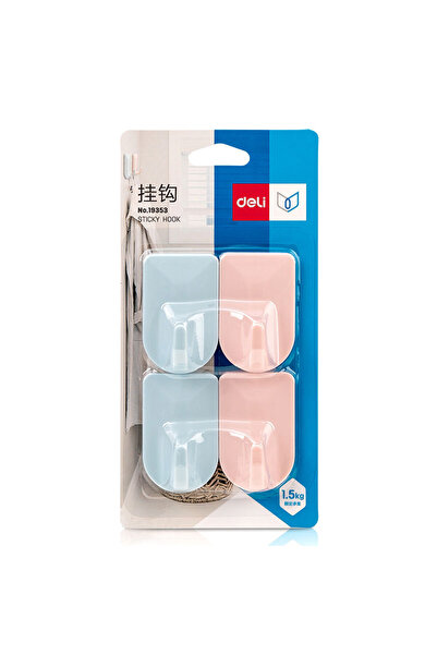Deli Cârlig adeziv 1.5kg set 4 bucăți colorat