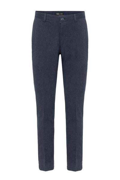 SÜVARİ Lacivert Regular Armürlü Pantolon