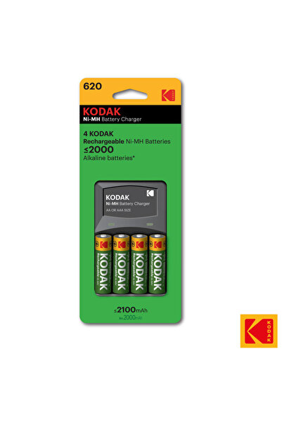 Kodak Set Complet Incarcator pentru Baterii AA si AAA, Cu 4 Acumulatori AA 21...