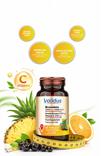 Validus Bromelain 1000 Mg 2400 Gdu Aronia 200 Mg 30 tablets