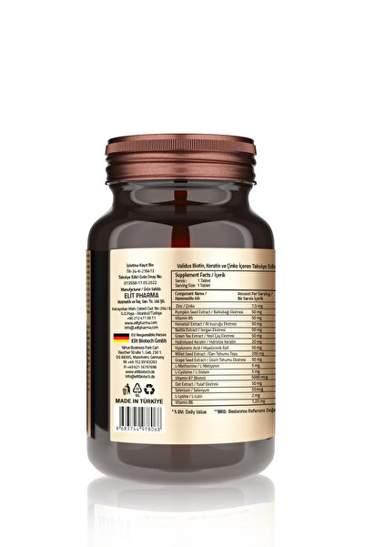 Validus Biotin Keratin Zinc 30 Tablet